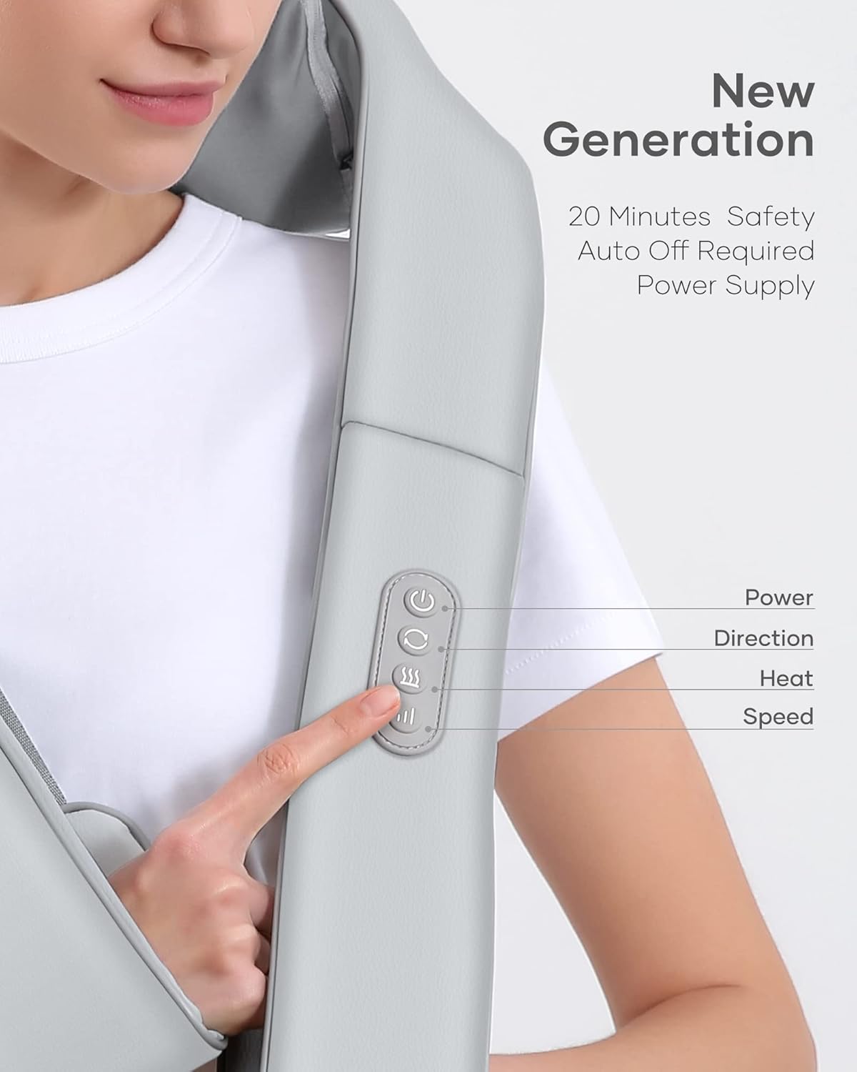 Neck Massager with Heat, Shiatsu Back Neck and Shoulder Massager, Electric Deep Tissue 4D Kneading Massage - Image 6