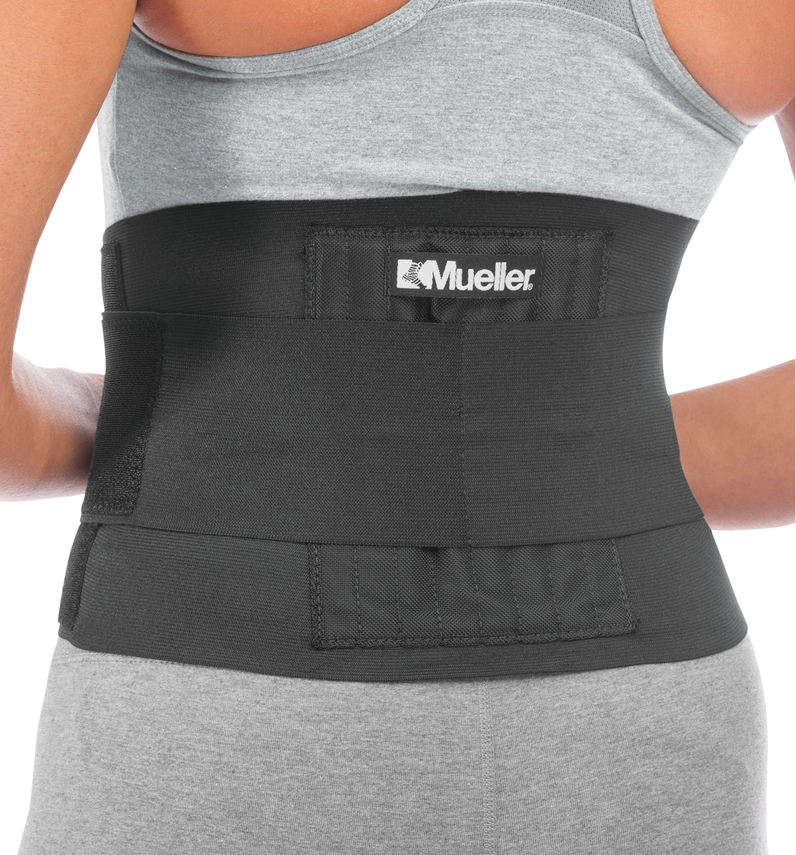 Muller Adjustable Back Brace, Unisex, One Size Fits Most- Black